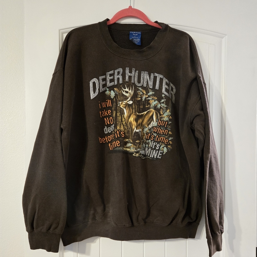 Vintage Puritan Deer Hunter Brown Sweater
